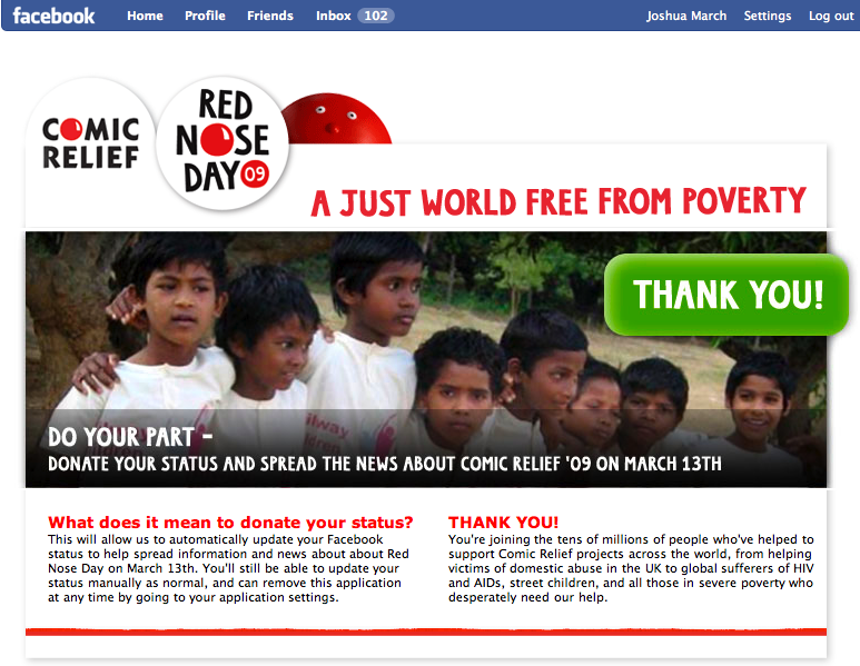 Do your part - donate your status to Comic Relief